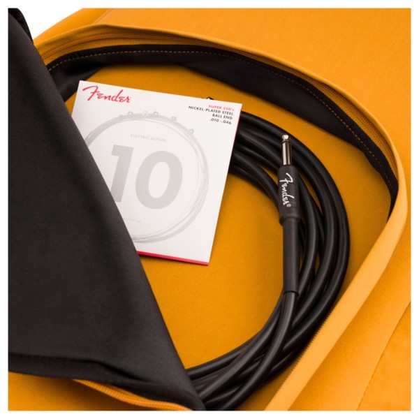 Fender Troubadour Electric Guitar Gig Bag, Butterscotch - open pocket