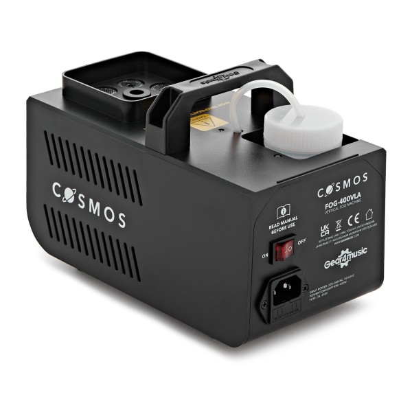 Vertical Fog Machine with LEDs & 1L Fog Fluid by Gear4music