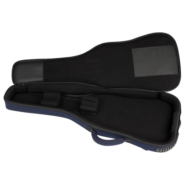 Fender Troubadour Electric Guitar Gig Bag, Navy - open case