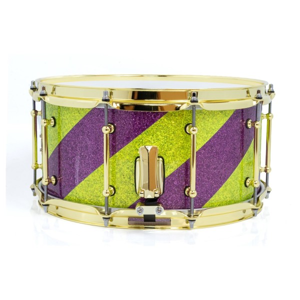 SJC Drums 14 x 7" Custom Snare, Purple & Green Barbershop