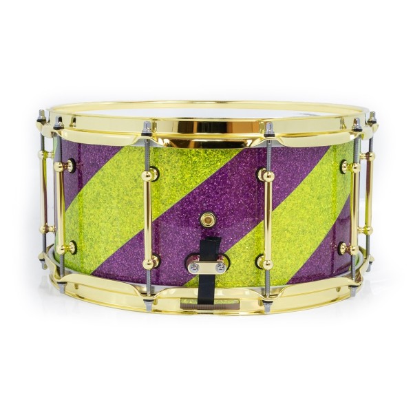 SJC Drums 14 x 7" Custom Snare, Purple & Green Barbershop