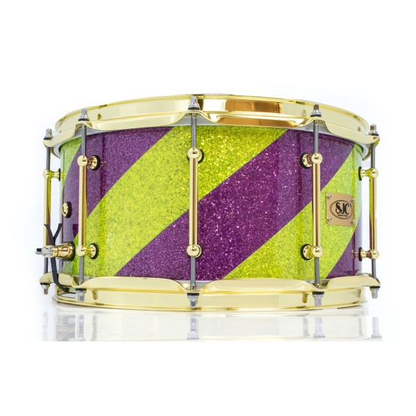 SJC Drums 14 x 7" Custom Snare, Purple & Green Barbershop