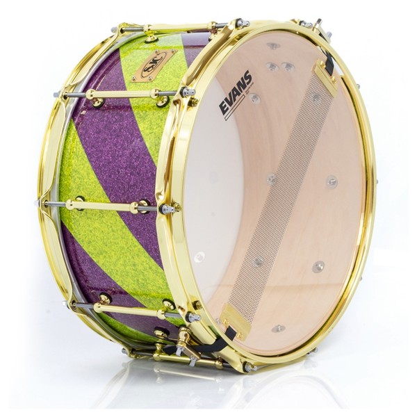 SJC Drums 14 x 7" Custom Snare, Purple & Green Barbershop