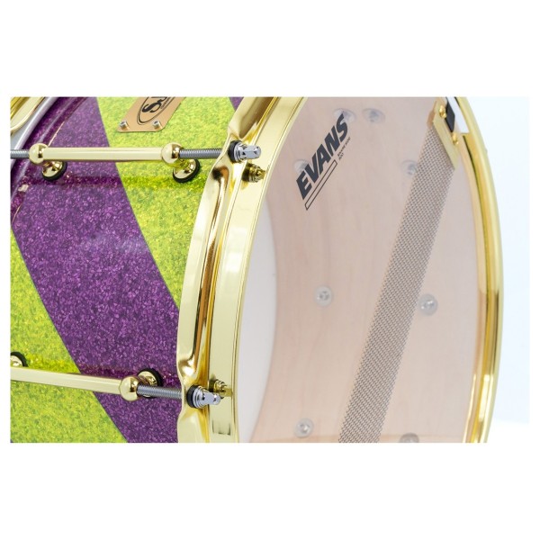 SJC Drums 14 x 7" Custom Snare, Purple & Green Barbershop