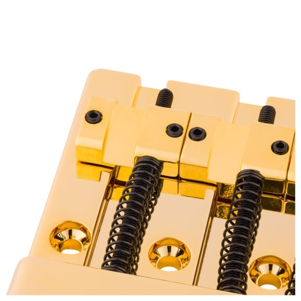 Fender HiMass 4-String Bass Bridge Assembly With Zinc Saddles, Gold - saddles