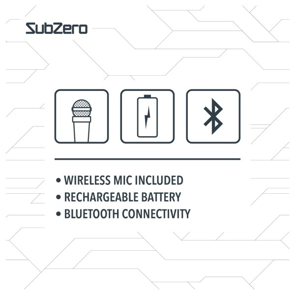 SubZero P10 Portable PA Speaker with Bluetooth & Wireless Mic
