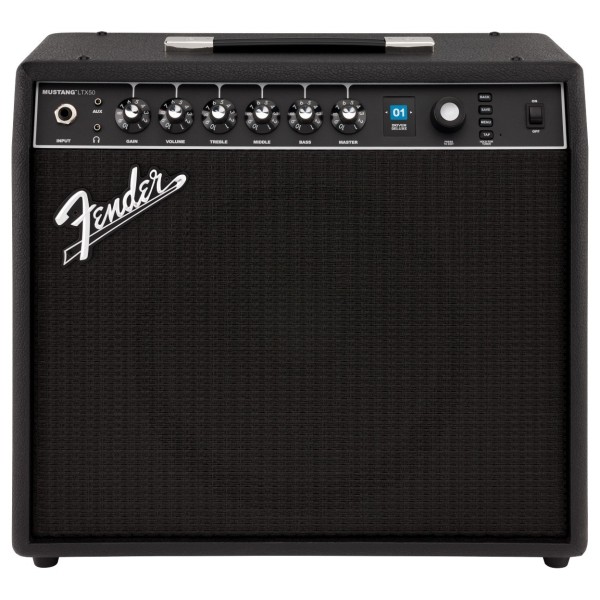 Fender Mustang LTX50 Combo and LTX-5 Footswitch Bundle - amp front