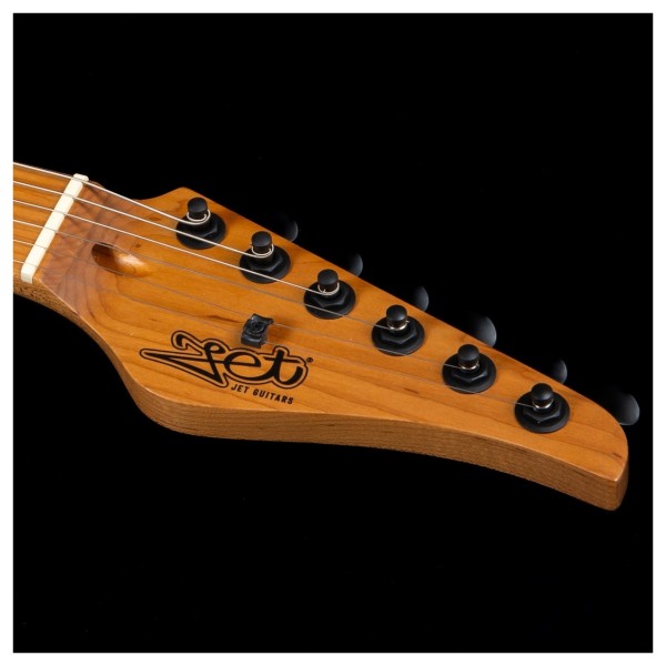 JET JS-450 Roasted Maple, Blue Burst - headstock