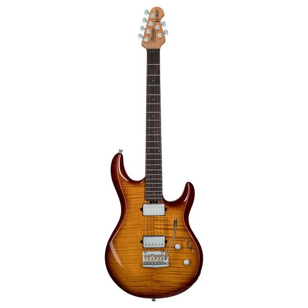 Sterling by Music Man Luke, Flame Maple Hazel Burst front