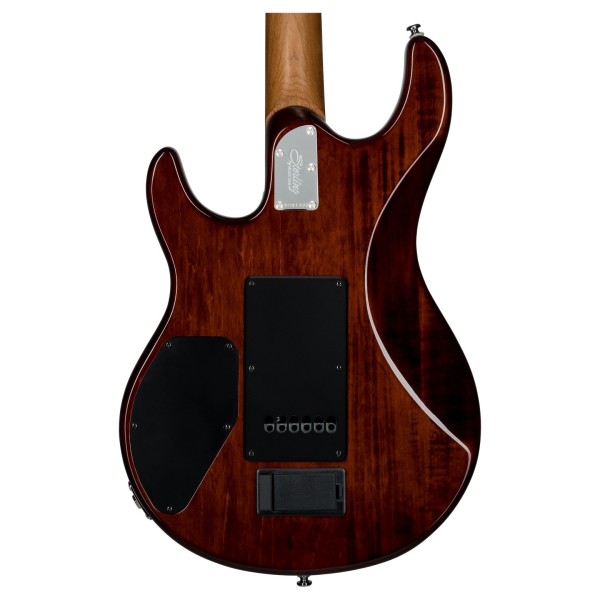 Sterling by Music Man Luke, Flame Maple Hazel Burst rear close up