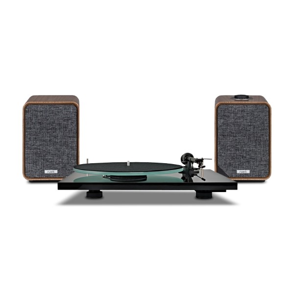 Pro-Ject T1 Bluetooth Turntable & Ruark Audio MR1 MK3 Bookshelf Speaker Bundle, Walnut