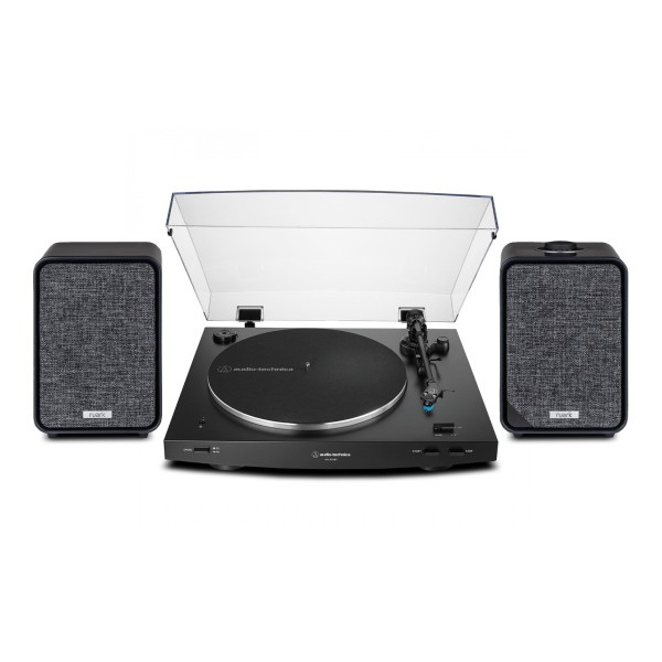 Audio Technica AT-LP3XBT Turntable & Ruark Audio MR1 MK3 Bookshelf Speaker Bundle, Black