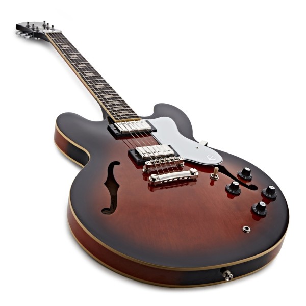 Epiphone Bonehead Riviera, Dark Tobacco Burst - angled shot