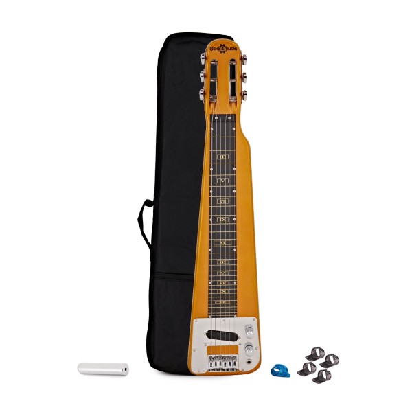 Lapsteel Guitar by Gear4music with Tonebar Slide and Finger Picks