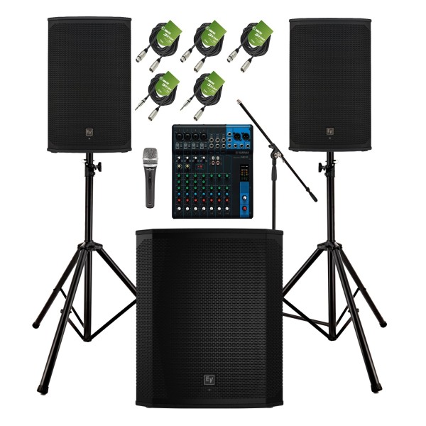Electro-Voice EKX-15P Complete PA System Bundle