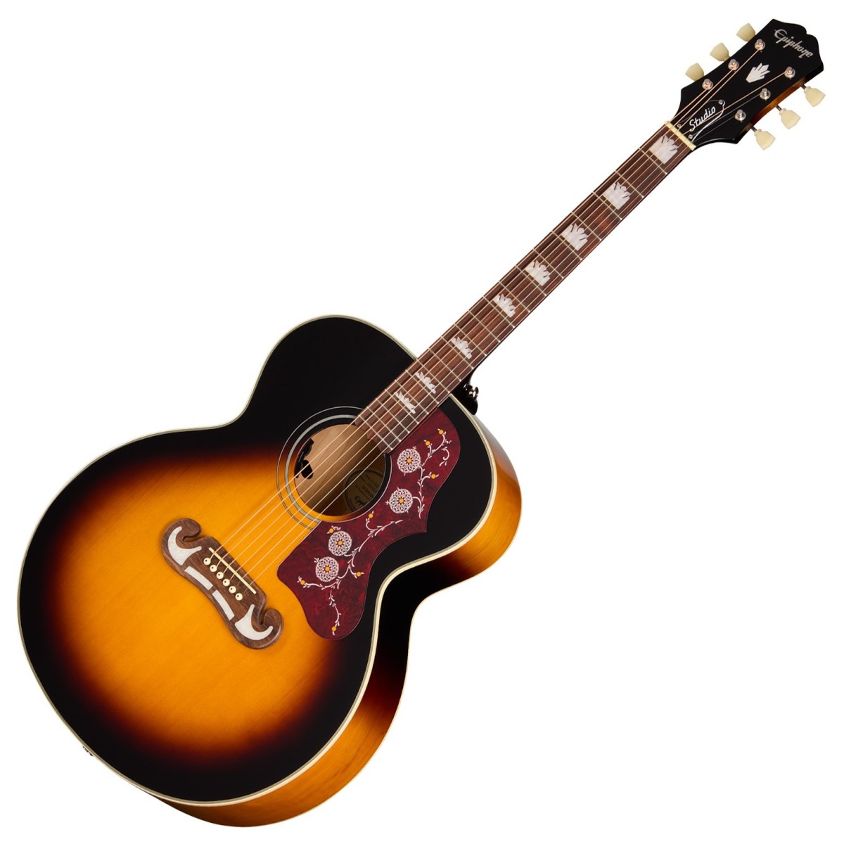 Click to view product details and reviews for Epiphone J 200 Studio Vintage Sunburst.