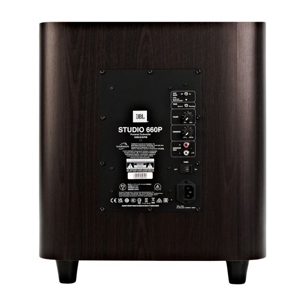 JBL Studio 660P Subwoofer, Dark Wood - rear