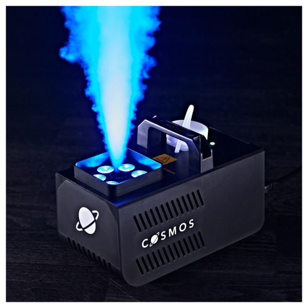 Vertical Fog Machine with LEDs & 1L Fog Fluid by Gear4music