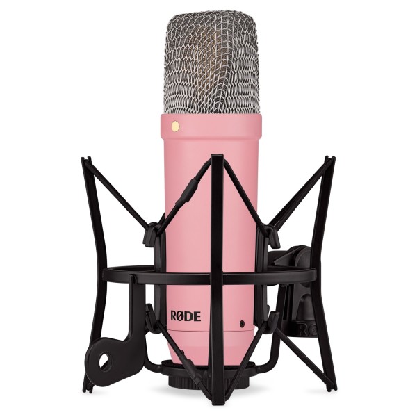 Rode NT1, Pink - Angled with mount