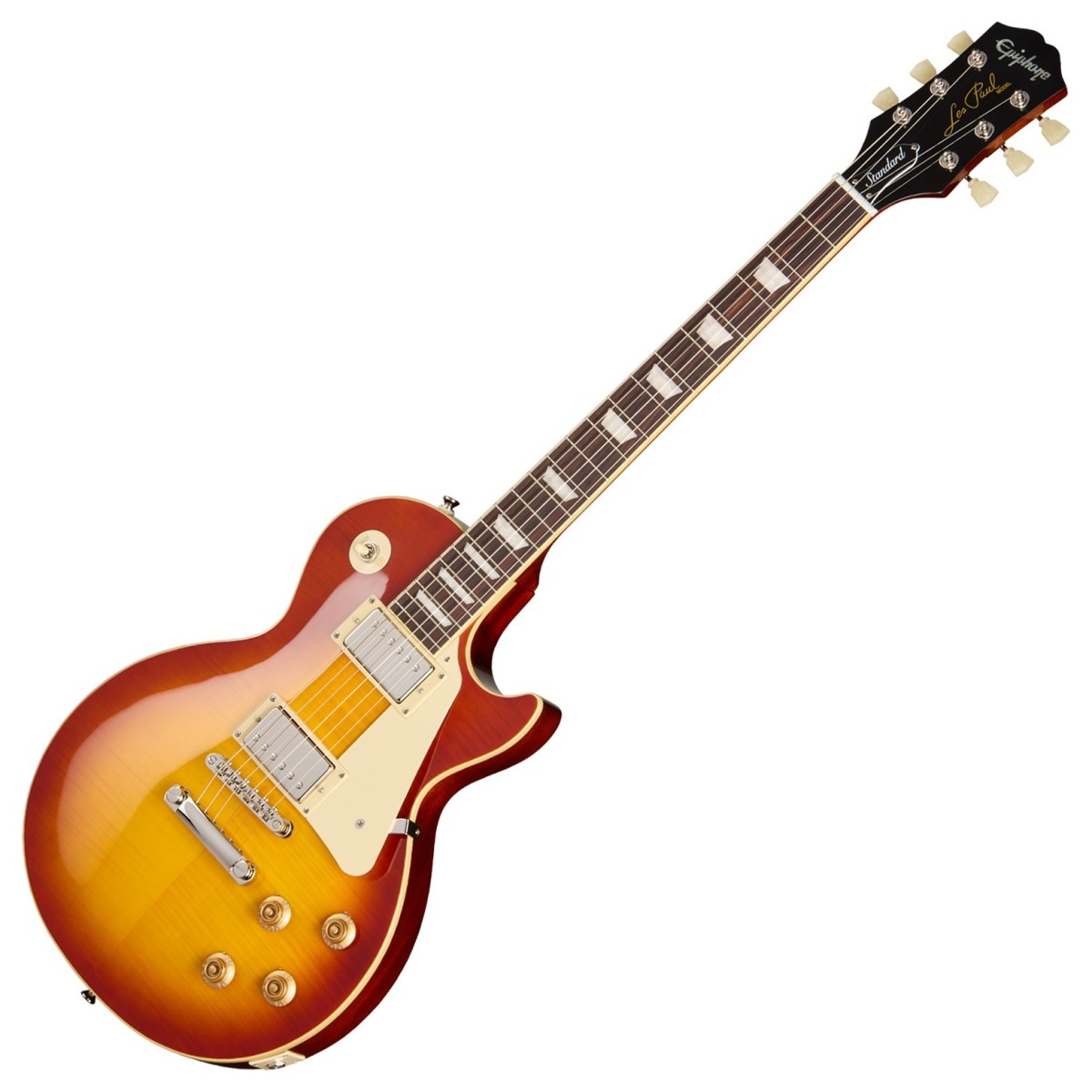 Click to view product details and reviews for Epiphone Les Paul Standard 50s Figured Washed Cherry Sunburst.