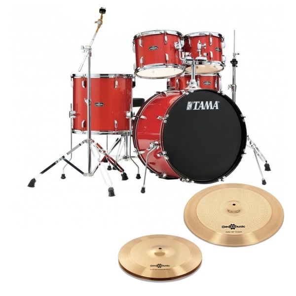 Tama Stagestar 20" 5pc Drum Kit w/Cymbals, Red Sparkle