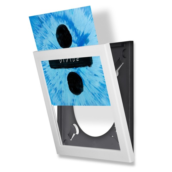 Show And Listen LP Frame, White - Angled Open