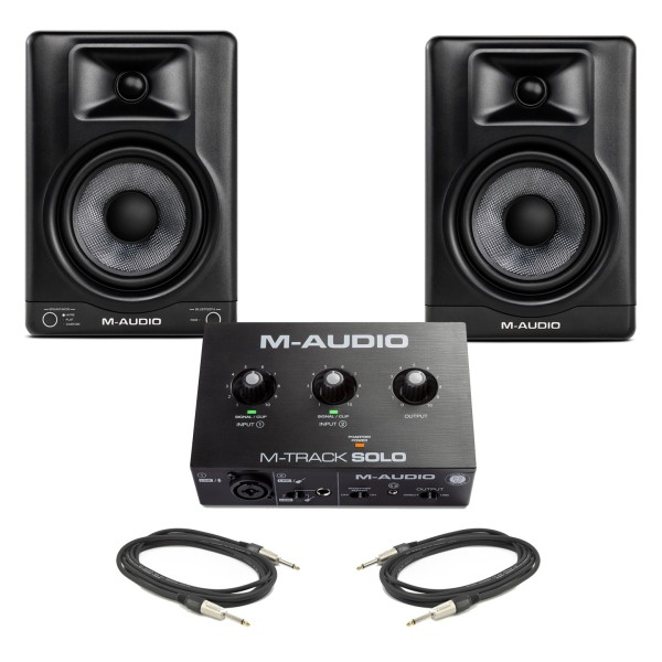 M-Audio BX5BT and M-Track Solo 2 Home Studio Bundle - Full Package