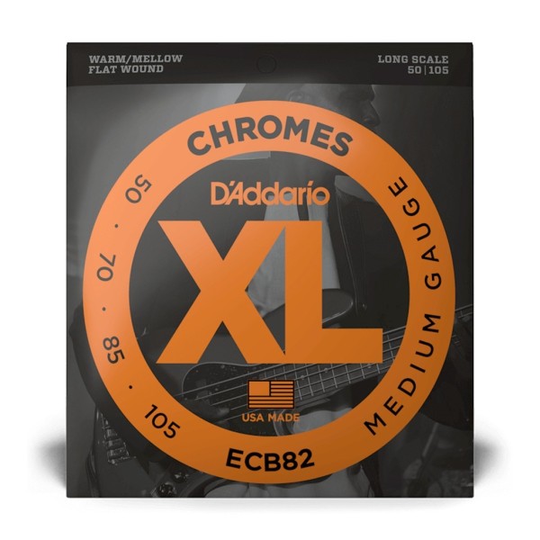 Daddario Ecb82 Chromes Bass Guitar Strings Medium 50-105 Long Scale