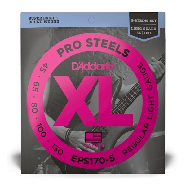 Daddario Eps170-5 5-string Prosteels Bass Guitar Strings Light 45-130 Long Scale