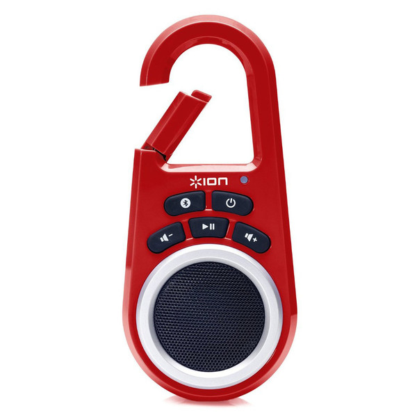 ION ISP29R Clipster Ultra-Portable Wireless Bluetooth Speaker, Red