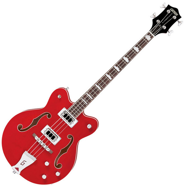 Gretsch G5442BDC Electromatic Hollowbody Short Scale Bass, Trans Red