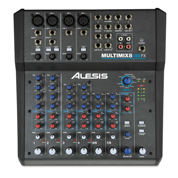 Alesis MultiMix 8 USB FX 8-Channel Mixer with FX