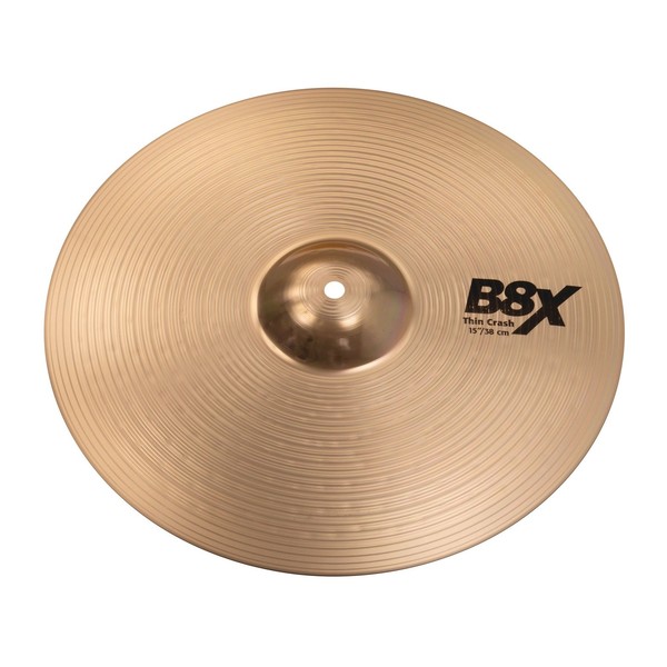 Sabian B8X 15" Thin Crash Cymbal - angle
