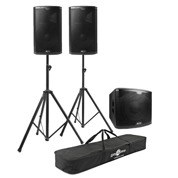 Alto Black 12 12" 2-Way Active PA Speaker Bundle with FREE Stands