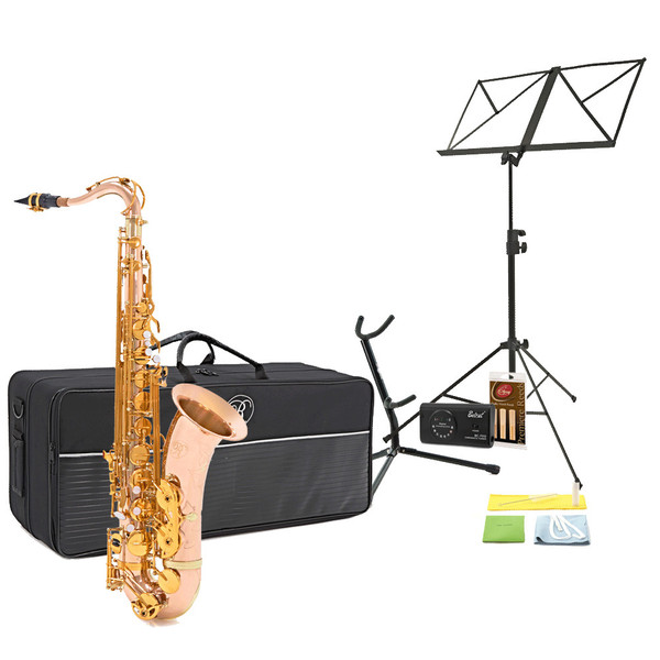 Rosedale Tenor Saxophone Complete Pack, Rose Gold, by Gear4music