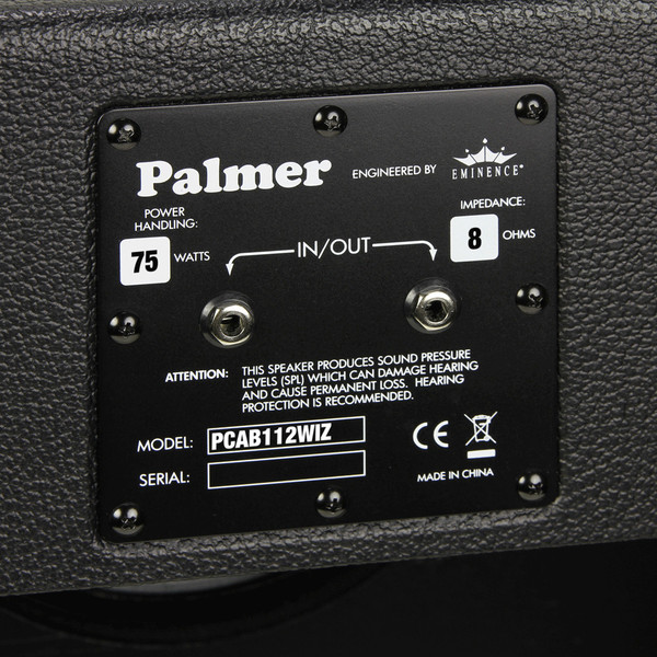 Palmer 1 x 12" Eminence Wizard Speaker Cabinet, 8 Ohms