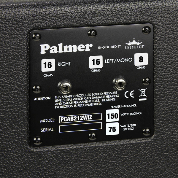 Palmer 2 x 12" Eminence Wizard Speaker Cabinet, 8/16 Ohms