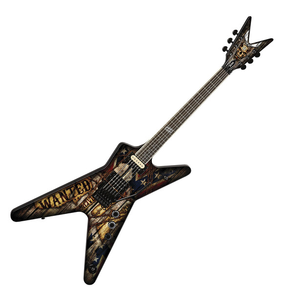 Dean Dimebag Wanted ML Electric Guitar, Wanted/Flag Graphic