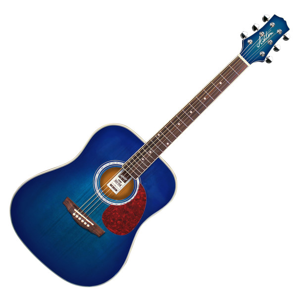 Ashton D24 Dreadnought Acoustic Guitar, Transparent Blue Burst