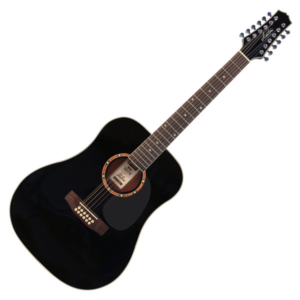 Ashton D25/12 Dreadnought 12 String Acoustic Guitar, Black