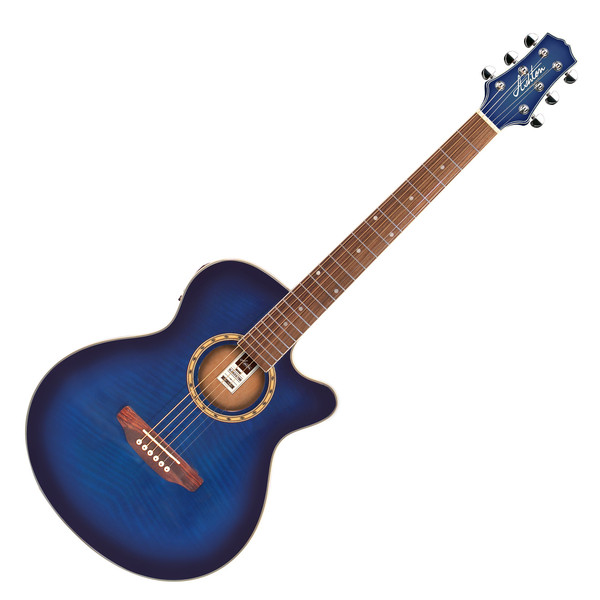 Ashton SL29CEQ Electro Acoustic Guitar, Tranasparent Blue Burst