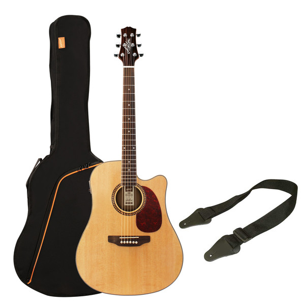 Ashton SPD25CEQ Electro Acoustic Guitar Starter Pack, Natural Matte