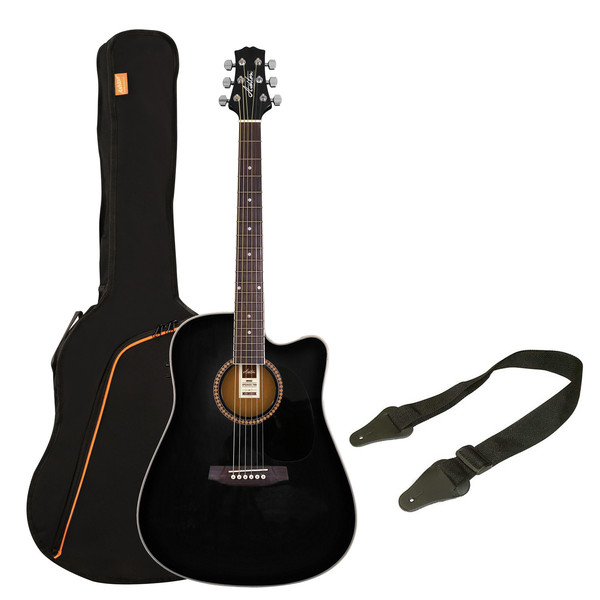 Ashton SPD25CEQ Electro Acoustic Guitar Starter Pack, Black