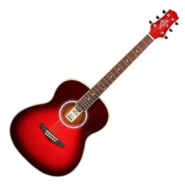 Ashton OM24 Acoustic Guitar, Transparent Red