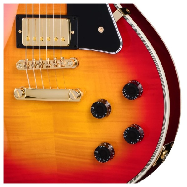 Epiphone Les Paul Custom Figured Inspired by Gibson, Heritage Cherry Sunburst - controls