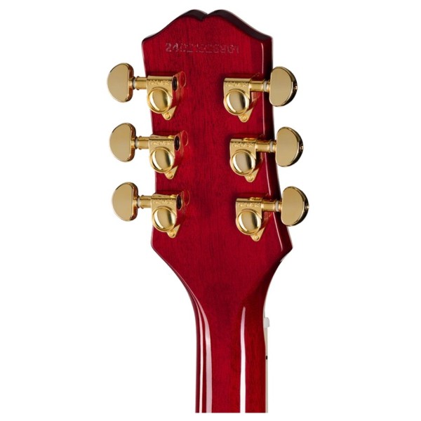 Epiphone Les Paul Custom Figured Inspired by Gibson, Heritage Cherry Sunburst - back of headstock