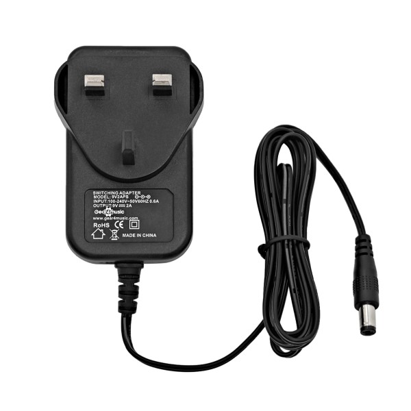 9V Compact Power Supply by Gear4music (9V PSU Centre Negative)