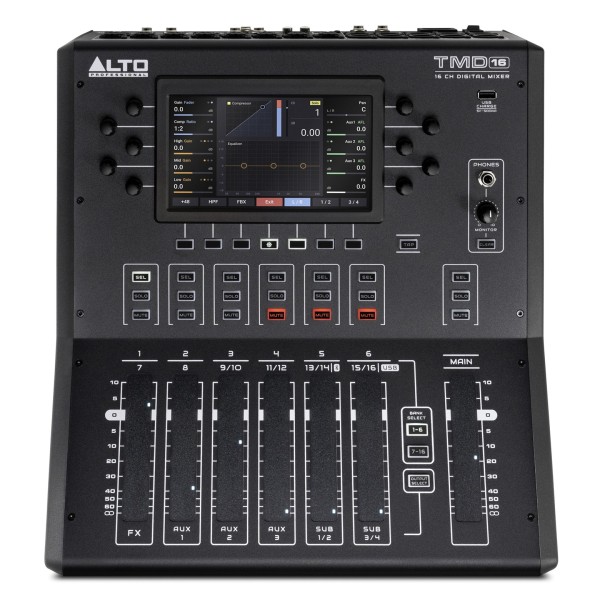 Alto Professional TMD16 Compact Digital Mixer, Top Down