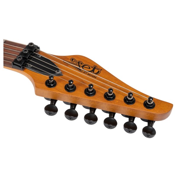 Jet JS800 Electric Guitar, Black - headstock