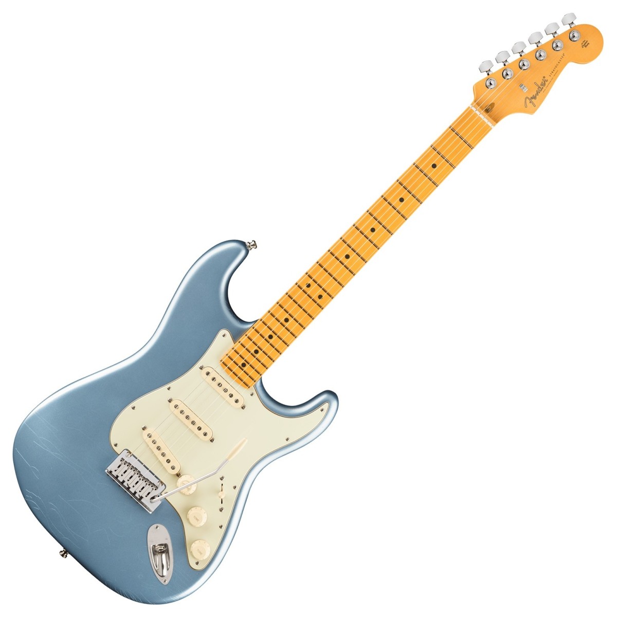Click to view product details and reviews for Fender American Ultra Luxe 60s Stratocaster Maple Fingerboard Ice Blue Metallic.